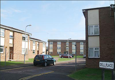 Flats built in the 1960s where the  little cottages stood