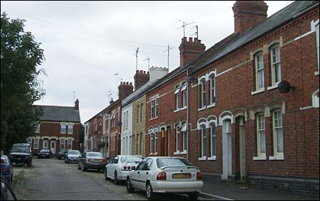 A long run of cottages in Fletcher Road