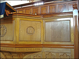The War Memorial in the church commemorates Church members who lost their lives in the Second World War