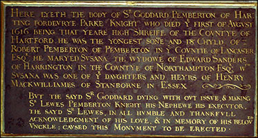 Inscription on the Sir Goddard Pemberton Memorial