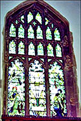 The East Window showing Christ alive on the cross
