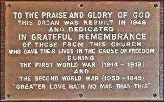 The war memorial plaque