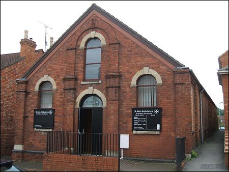 The Primitive Methodist Church and alleyway to where Thrift Cottages stood
