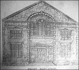 Drawing of the front elevation of the proposed new chapel.