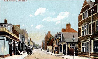 Postcard showing Mr. Buckle’s shop (far left) and Mr Powell's