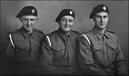 Picture of Ken Morgan, Jack Dodson and Cliff Iliffe at Catterick Army Training Camp 1942.