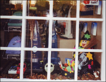 A Hallowden display in the shop window