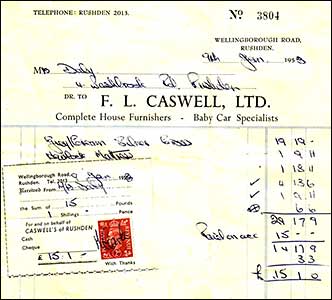 1953 invoice for a pram