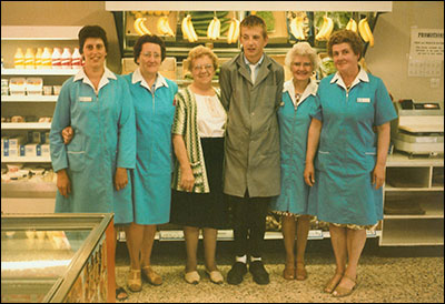 The staff inside the shop
