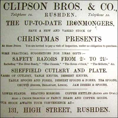 Clipson Bros. 1917 Christmas advert