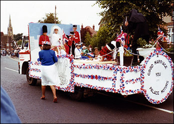 The float depicting a wedding