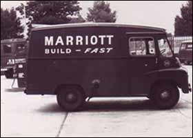 Photograph of an old style Marriott van.