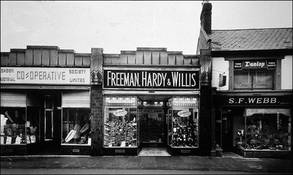 Menswear shop & Freeman Hardy & Willis shoeshop & S F Webb leather goods