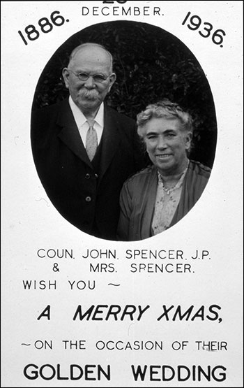 Christmas Day Golden Wedding celebrations for Councillor & Mrs Spencer in 1936
