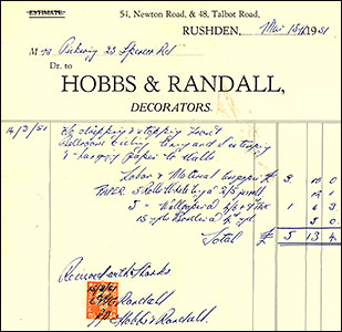 Hoobs and Randall invoice