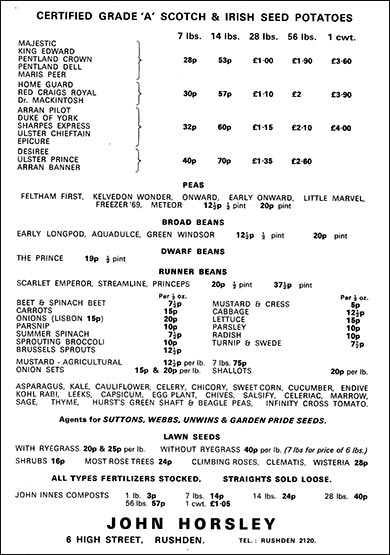 price list c1955