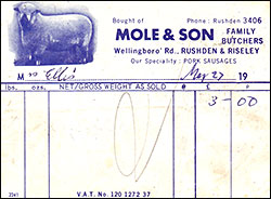 Mole's invoice
