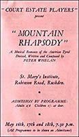 Cover of a programme for 'Mountain Rhapsody'.