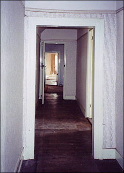 Rushden Lodge shortly before demolition - interior corridor