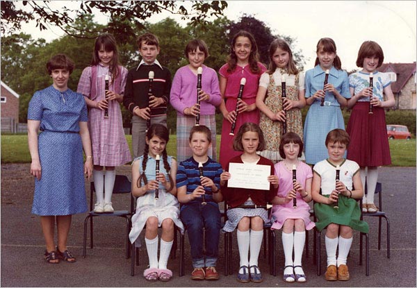 Photograph of Miss Yeomans Class Recorder Group 1981