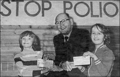 Photo of Denfield fundraising for Polio