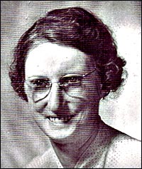 Photograph of Miss Childs in 1949 on her retirement