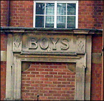 The old boys' entrance bricked-up