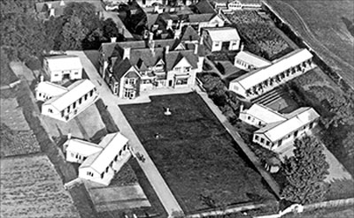 Aerial view of Rushden Hospital where patients suffering from tuberculosis were treated