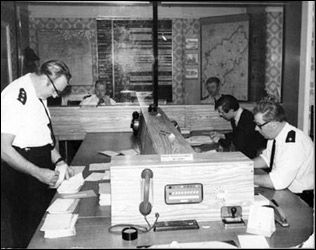 Inside the control room in about 1960