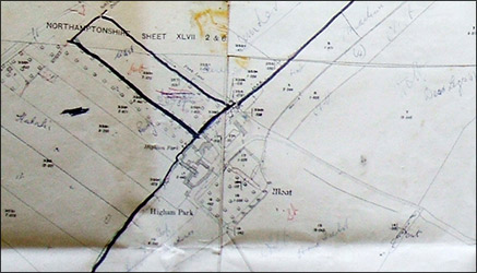 part of a map of Higham Park, showing Higham Park Farm