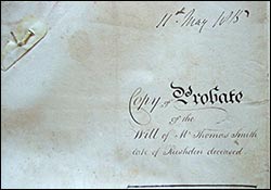 1815 Copy Probate Thomas Smith