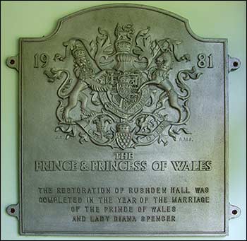 Plaque commemorating the completion of the Hall restoration 1981