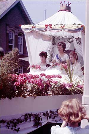 Carnival Queen on the decorated float