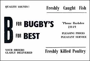 Bugby's Advert 1961