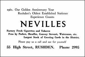 Nevilles Advert 1961