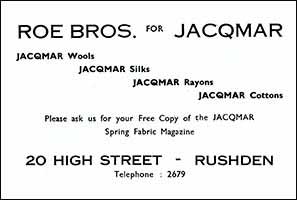 Roe Bros Advert 1961