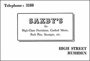 Saxby's Advert 1961