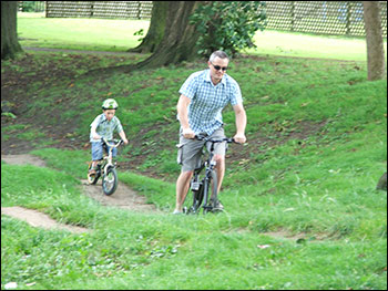 Cyclists enjoying the BMX track in Spencer Park in July 2007