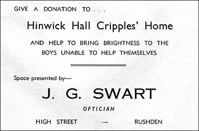 Advert for J.G.Swart