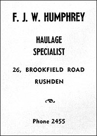 Advert for F.J.W.Humphrey