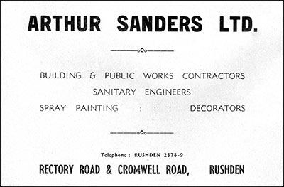 Advert for Arthur Sanders Ltd