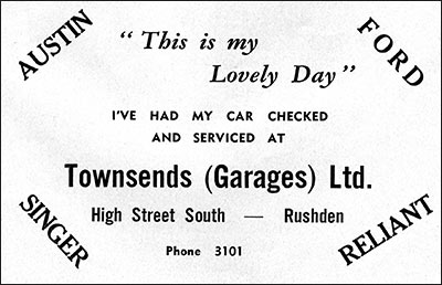 Advert for Townsends (Garages) Ltd