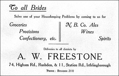 Advert for A.W.Freestone