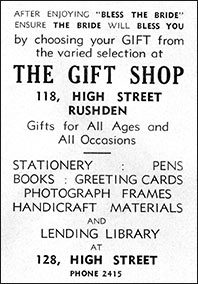 Advert for The Gift Shop
