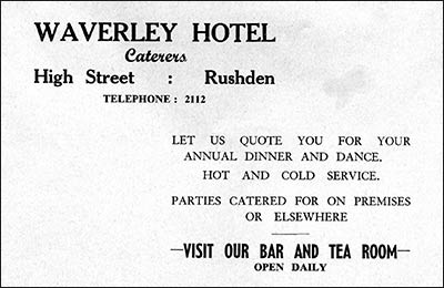 Advert for Waverley Hotel