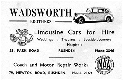 Advert for Wadsworth Brothers