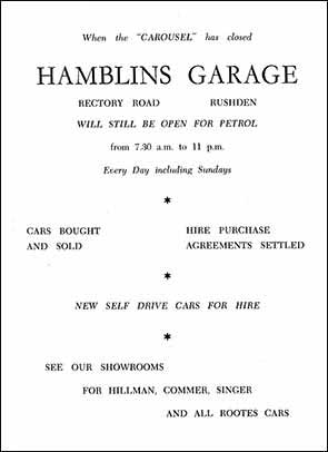 Hamblins Ad - Carousel 1958