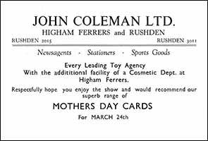 John Coleman Advert 1963