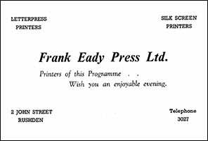 Frank Eady Press Advert 1963