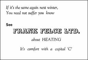 Frank Felce Advert 1963